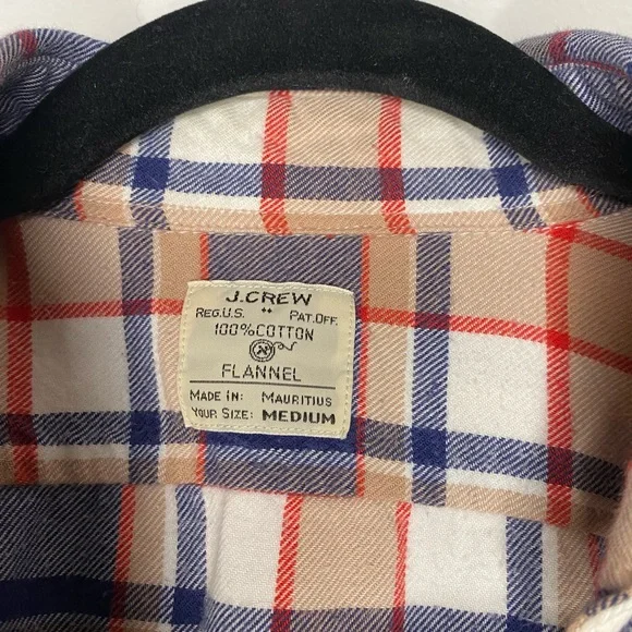 J. Crew Men's 100% Cotton Plaid Flannel Casual Button Front Shirt, Sz M - Picture 3 of 4